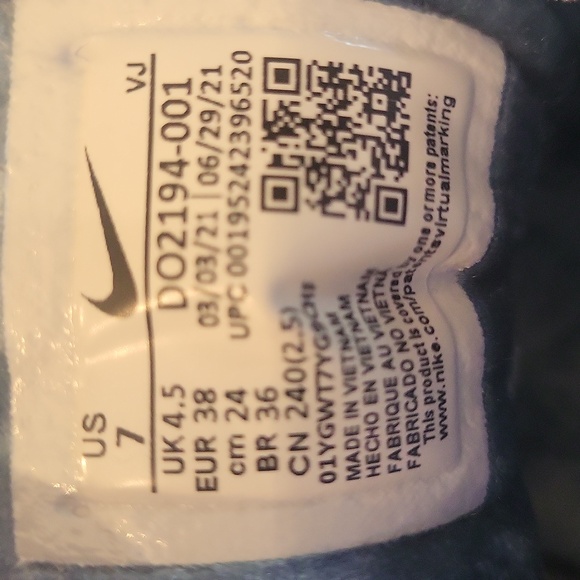 Nike Blue Velvet Air Max Sneakers WO's 7  LNC - Picture 5 of 10